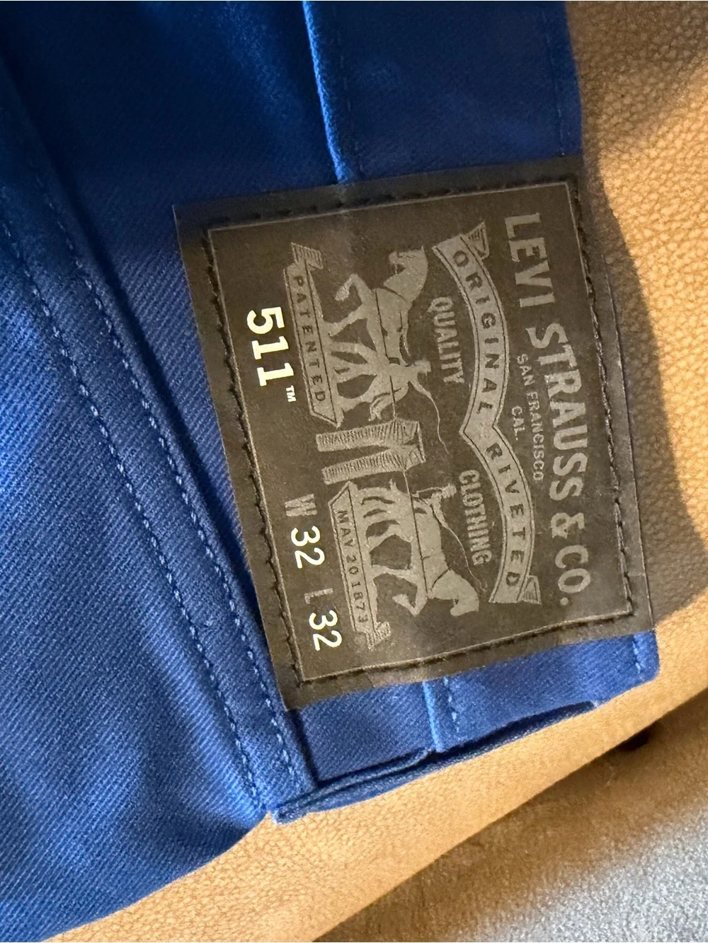 Levi's Men’s  Electric Blue Straight Fit Jeans 32x32